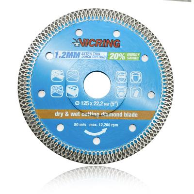 China Ceramic VICRING 125mm Hot Press Turbo Blade Diamond Saw Blade for sale