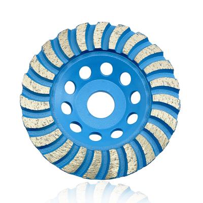 China Ceramic Concrete Diamond Cutter VICRING 115mm Turbo Diamond Grinding Cup Wheel for sale