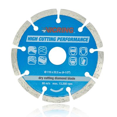 China Granite Tile Cutting VICRING 115mm Segmented Diamond Cutting Disc Diamond Saw Blade For Granite Ceramic Marble for sale