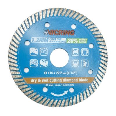 China Ceramic VICRING 115mm Hot Press Turbo Blade Diamond Saw Blade for sale