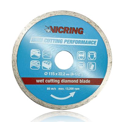 China Ceramic VICRING 115mm Continuous Diamond Cutting Disc Diamond Saw Blade For Ceramic Granite Marble for sale