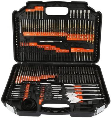 China China 246PCS Wooden Combination Drill Bits Screw Bits Set Kit With Black Plastic Box DIY Multifunctional Metal Drill Bits Wood Set for sale