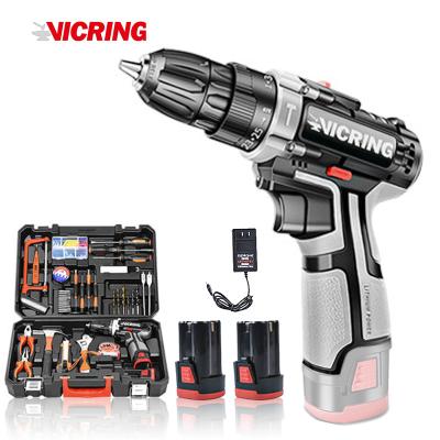 China VICRING Tools Full Hardware Repair Tools Kit Electric Cordless Drill Hand Combo Power Tools Set For Home for sale