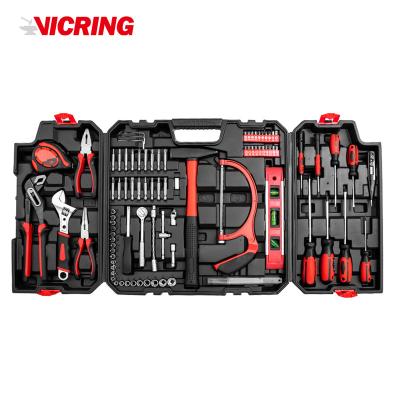 China VICRING 83 Pcs Home Use Tool Kits With Plastic Box Hand Mechanic Tools Combo Sets Household Tool Kits for sale