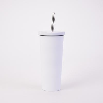 China Disposable Double Walled Travel Drink Tumbler Cups Stainless Steel Vacuum Insulated Tumbler With Lid And Straw for sale