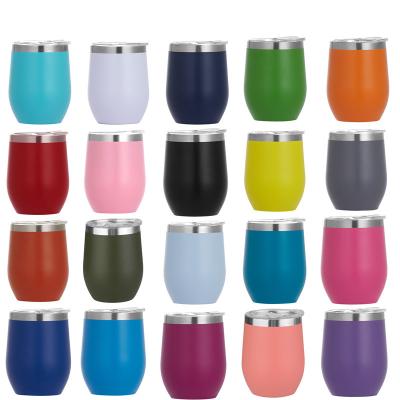 China Sustainable Custom Logo 12oz Travel Double Wall Stainless Steel Vacuum Tumbler Ice Cups for sale