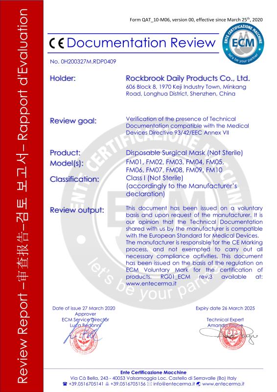 CE - Shenzhen Rockbrook Daily Products Co., Limited