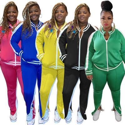 China PSWTS2056 Hot Sale Breathable Shoulder Slit Designer Plus Size Sport Sweatsuit Women Ladies Tracksuit for sale