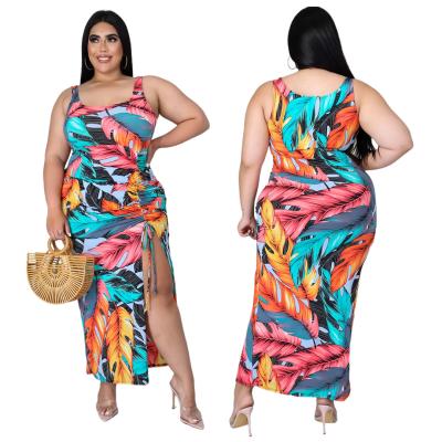 China PSD2007 Multi Color Anti-Static Fast Shipping Elegant Ruched Drawstring Plus Size 5XL Long Woman Dress for sale