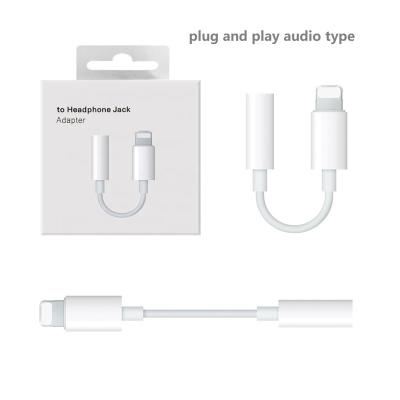 China Multimedia plug and play adapter earphone cable audio lighting to AUX audio cable converter. 3.5mm Jack Headphone for iPhone for sale