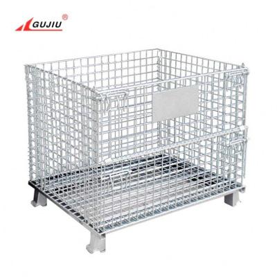 China Logistics Transportation China Warehouse 4 Equipment Storage Container Gas Drop Wine Bottle Metal Storage Portable Side Lockable Cage for sale