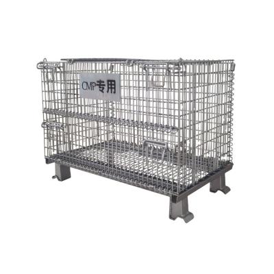 China Industrial Stain Steel Wire Mesh Design Guide Forklift Folding Baskets for sale