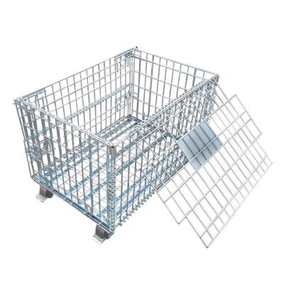 China Industrial Steel Warehouse Stacking Collapsible Rigid Storage Collapsible Iron Wire Mesh Cage for sale