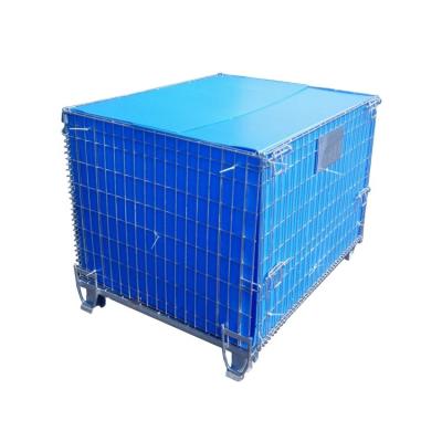 China Industrial Galvanized Collapsible Collapsible Stackable PET Preform Storage Wire Mesh Container Steel Cage for sale