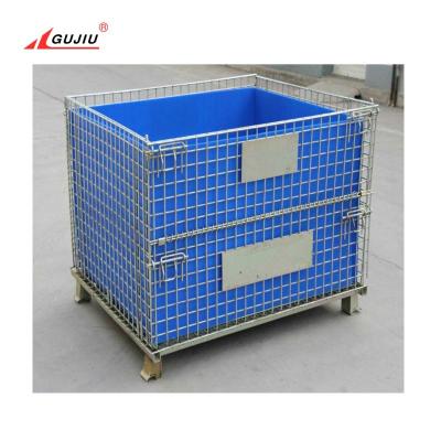 China Custom Metal Pallet Turnover Box Mesh Container Steel Security Collapsible Heavy Duty Rigid Industrial Collapsible Wire Logistics Transport Iron for sale