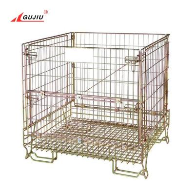 China South America Collapsible Storage Logistics Transport 1200X1000 European Mesh Stackable Wire Cargo Metal Pallet Cages For Sale for sale