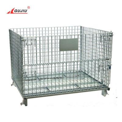 China Mobile Logistics Transportation Acetylene Metal Warehouse Galvanized Security Mesh Metallic Wire Container Lockable Locking Big Small Storage Cage for sale