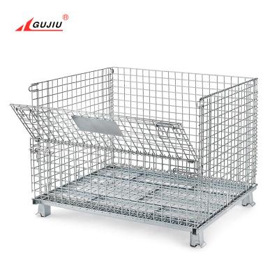 China Wholesale Custom Professional Warehouse Galvanized Lockable Wire Mesh Logistics Transport Divider Layer Forklift Metal Cage for sale