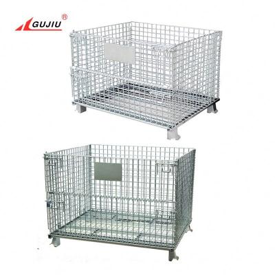 China Viable Stackable Manufacturers Wire Mesh Lid Storage Wheels Metal Baskets For Wine Bottles for sale