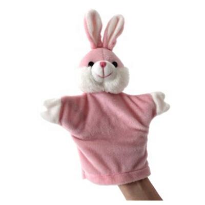 China Plush Customized Stuffed Animal Toys Pretend Play Stocking Story Telling Rabbit Puppets Toy For Educational Gift for sale