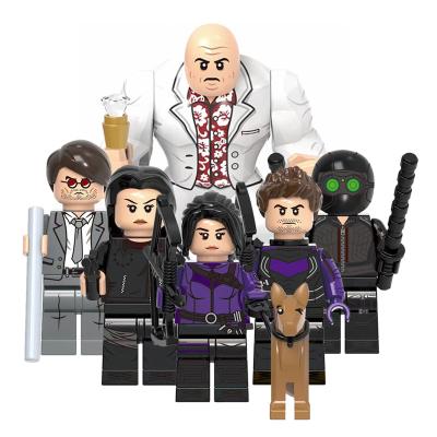 China Mini Action Figure Kids Plastic Toys Building Block Echo Kate Bishop Mini Character Cartoon Toy X0330 Super Heroes Hawkeye Kingpin Action for sale