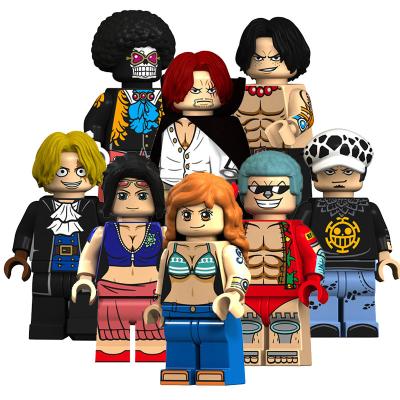 China One Piece Stream Mini Building Blocks Figure Toys Nico Robin Franky Trafalgar Law Sabo Shanks Nami Portgas D Ace Cartoon Toy KT1013 Anime for sale