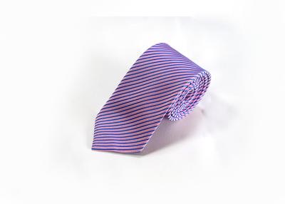 China Middle Size Mens Suit Accessories Pink Blue Stripe Tweed Ties For Business Men for sale