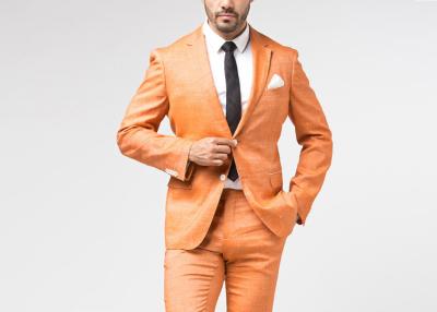 Chine Les boutons simples minces du sein deux de costume de 2 morceaux des hommes oranges de culotte ont adapté des hommes d'affaires à vendre