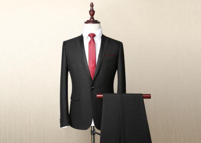 China Triple Mens Black Suit , Wedding Young Mens Tuxedo Formal Wear Double Peak Lapel for sale