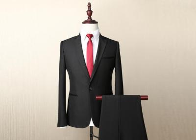 China Twill Serge Pant Coat Black Formal Suit / Business 1 Button One Outside Pocket for sale