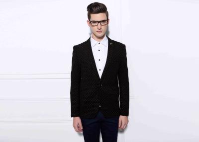 China Worsted Weave Mens Slim Fit Suits Dots Wave Point Pattern For Young Men for sale