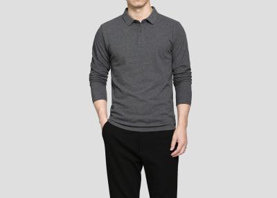 Chine Tissu 100% de maille de piqué de douille de coton de revers d'automne des polos des hommes gris inférieurs plein à vendre