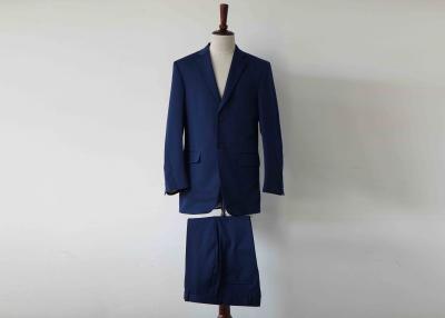 China Spandex Nylon Mens Blue Suit , Flexible Notch Lapel 2 Piece Wedding Suits For Men for sale