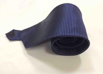 China Dot Style Mens Suit Accessories Neckties Pot Pattern Navy Blue Custom Logo for sale