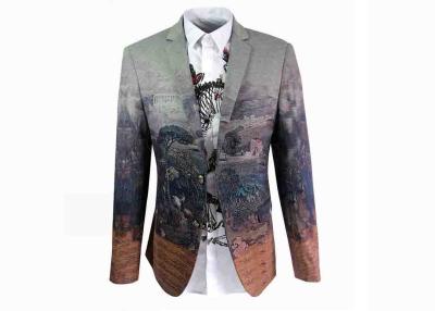 China Digital Printing Mens Printed Suits High End Metal Button 3D Stereo Cutting Fit Autumn for sale