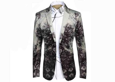 China Nostalgic Ethnic Mens Printed Suits ,Breathable Mens Printed Blazers Big Tide for sale