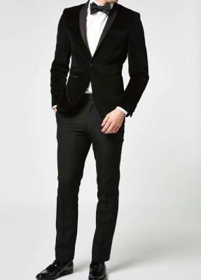 China Shawl Lapel Mens Black Tuxedo Suit Slim Fit  with one Button for Party Occasion for sale