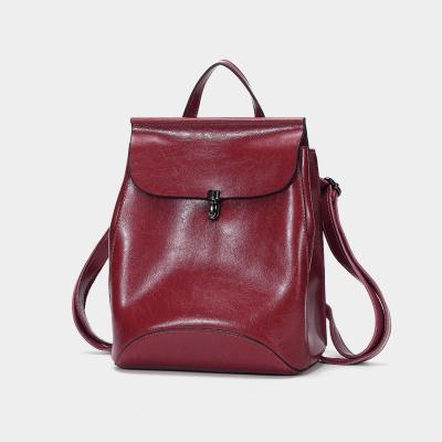 China Newest Design Fashion Designer Leather Backpack Women School Bag Satchel Genuine Leather Bags for sale