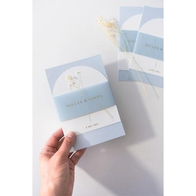 China Europe Luxury Wedding Package With Transparent Packaging Arch Shape Laser Cut Invitation Card for sale