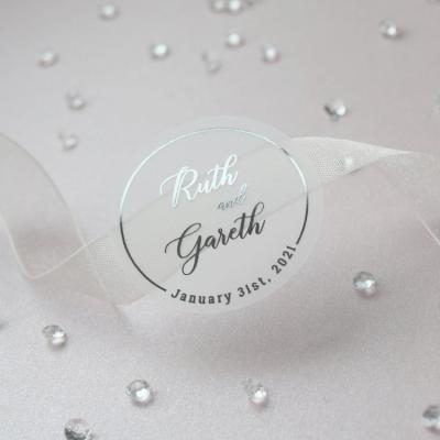 China Custom Transparent Waterproof+Eco-friendly Rose Gold Foil Stickers /Personalised Envelope Seals Stickers for sale