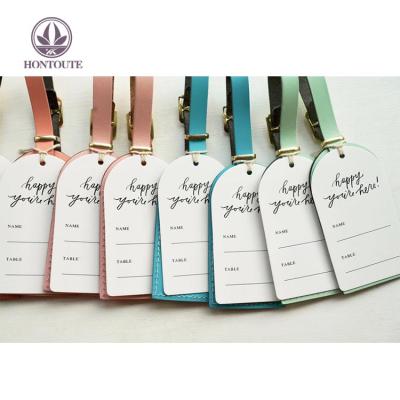 China Promotion Gifts Set Table Number Luggage Tag Escort Cards Thank You Favor Luggage Tag Wedding Cards For Guests for sale