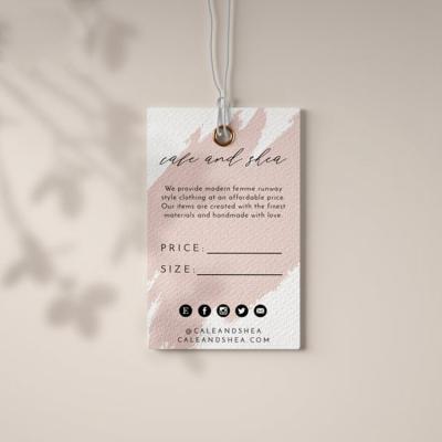 China Recyled Pink Rose Gold Blush Hang Tag Printable Size Clothing Retail Tag for sale