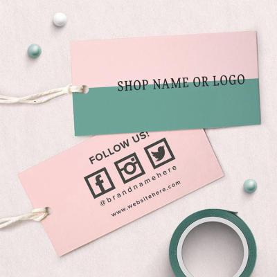 China Custom Recyled Store Name or Logo Label Accessory Clothing Tags, Logo Paper Hang Tag String Hang Tag for sale