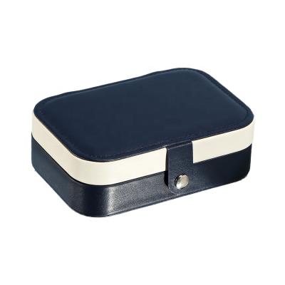 China Fashionable Custom Leather Portable Case Small PU Travel Jewelry Organizer Storage Jewelry Box for sale