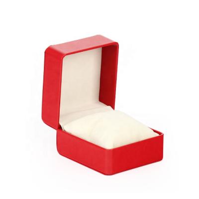 China Fashionable Classic Red Simple Luxury Gift Box PU Jewelry Jewelry Gift Unique Watch Box Packaging for sale