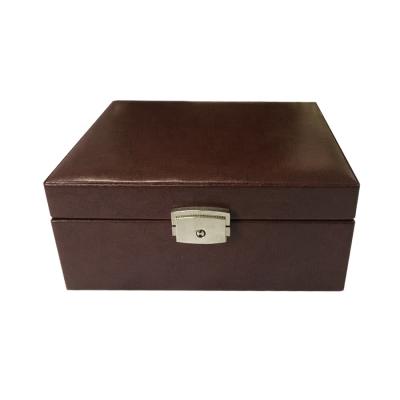 China Wholesale Fashionable High End PU Leather Custom 2 Slots Around Portable Watch Box Travel Watch Case Box for sale