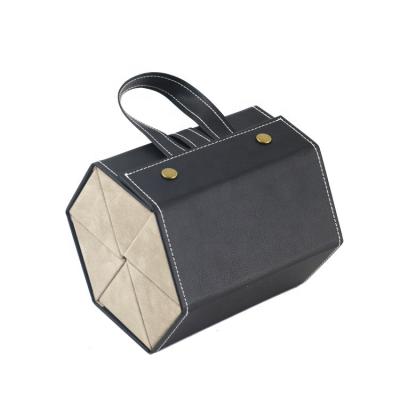 China .eco-friendly Fashionable Magnetic Collapsible Octagonal Folding Leather Cardboard Box Buckle 6-Slot Sun Glass Crate for sale