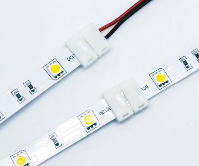 China LED Strip 2 Terminal 8mm LED Strip Solder Free 10mm Connector With Wire For Single Color Led Light for sale