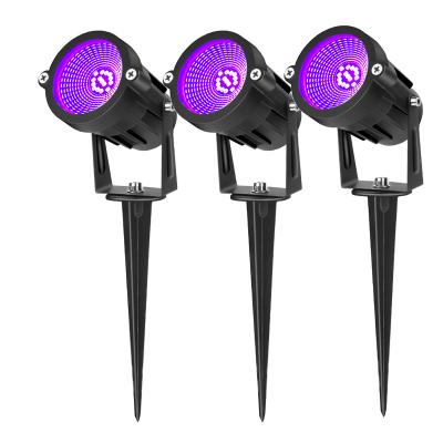 China Outdoor 3w 5w Garden IP65 Waterproof Landscape UV Purple Ground Stake Spike Led Lawn Light for sale