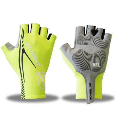 China Anti-slip WHEEL UP Half Finger Gel Padded Breathable Shockproof Sports Bike Gloves Gym Cycling Gloves Custom for sale